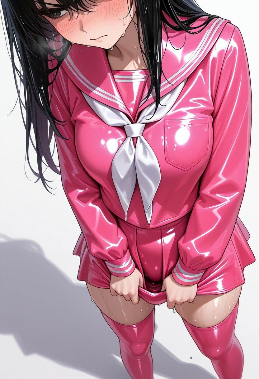汗だくラテックスセーラー服 サンプル3