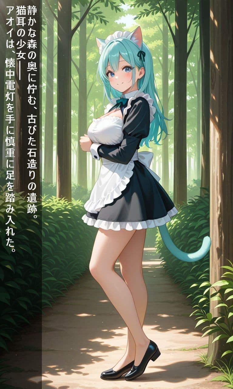青髪猫耳メイドは触手の巣で快楽に堕ちる サンプル1