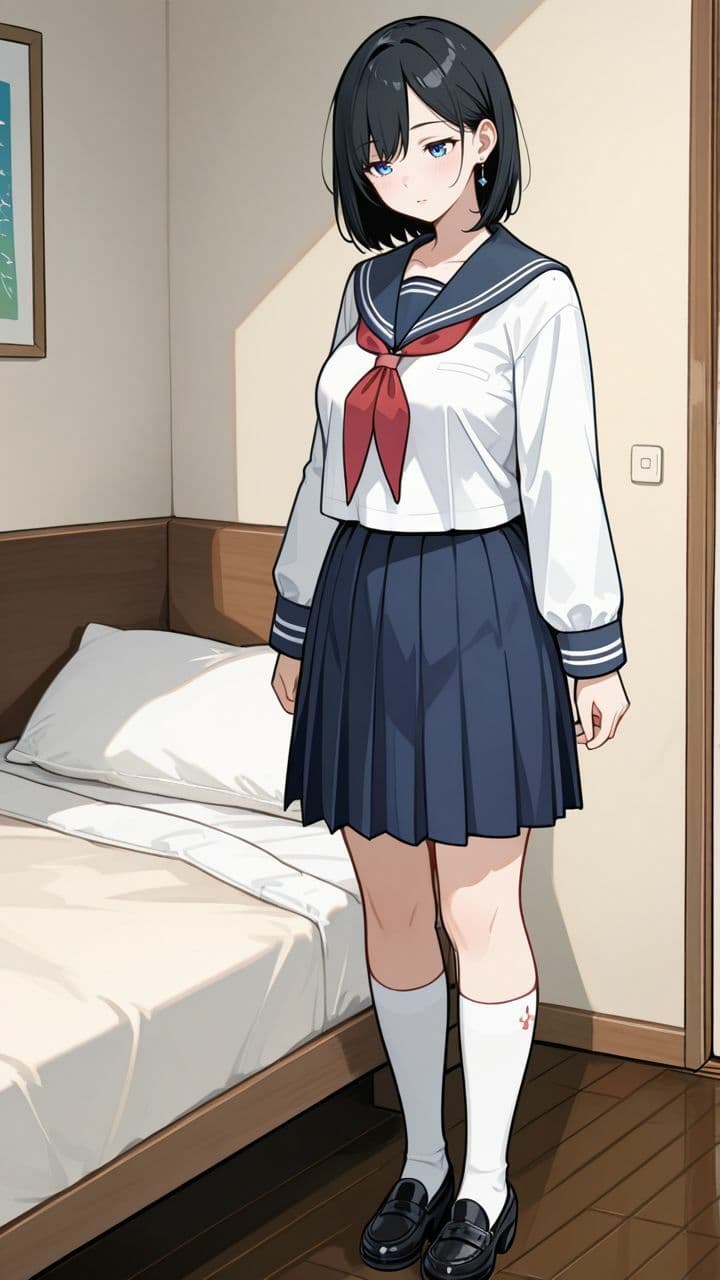 宅コス彼女・晶子のセーラー服風コス編 サンプル1