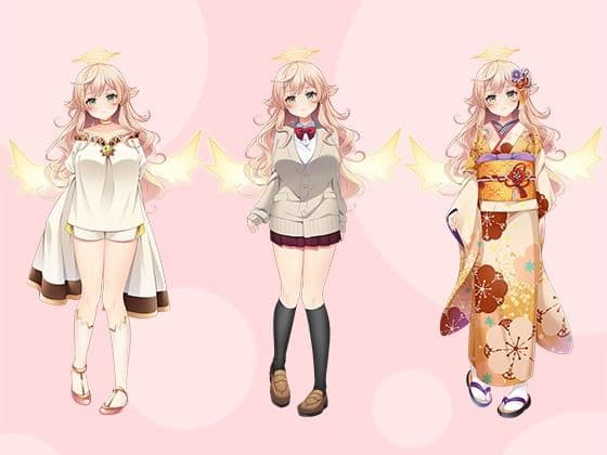 【立ち絵素材R18】おっとり系天使 フルセットPSDパック サンプル1