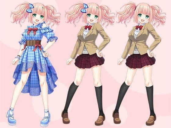 【立ち絵素材R18】ツインテピンクの活発美少女アイドル フルセットPSDパック サンプル6