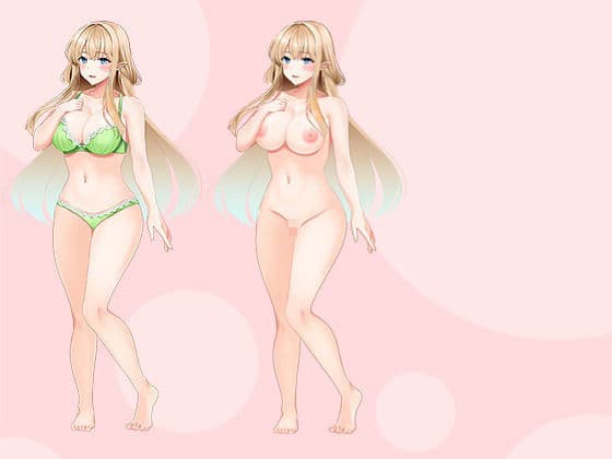 【立ち絵素材R18】優雅な金髪エルフ少女 フルセットPSDパック サンプル2