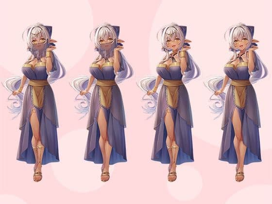 【立ち絵素材R18】ダークエルフの踊り子 フルセットPSDパック サンプル2