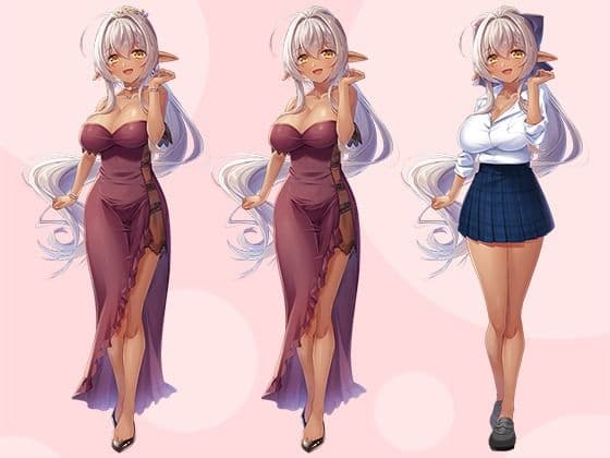 【立ち絵素材R18】ダークエルフの踊り子 フルセットPSDパック サンプル5