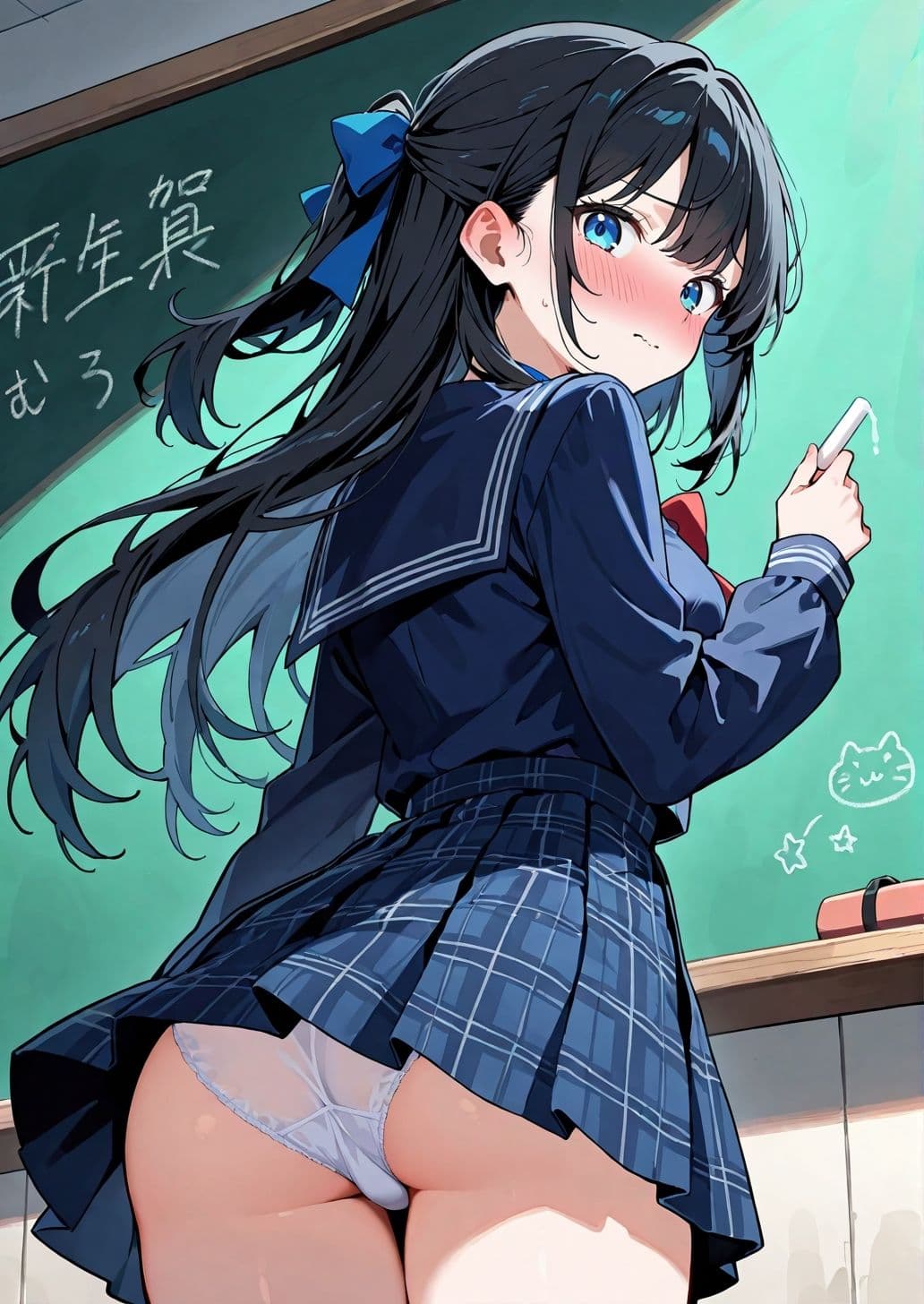 えっちなでかぱい黒髪ちゃん（でかぱいver） 恥じらいながらも大興奮教室えっち サンプル2