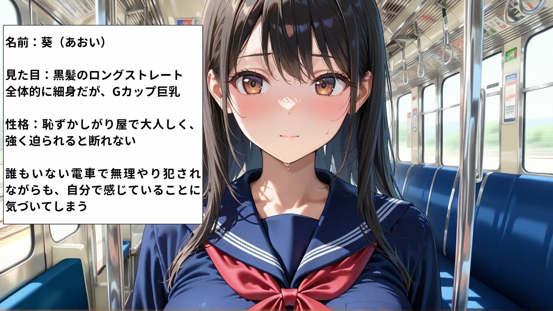 電車で巨乳JKを無理やり犯したら恥ずかしがってたのに最後は自分から腰を振り始めた件 サンプル1