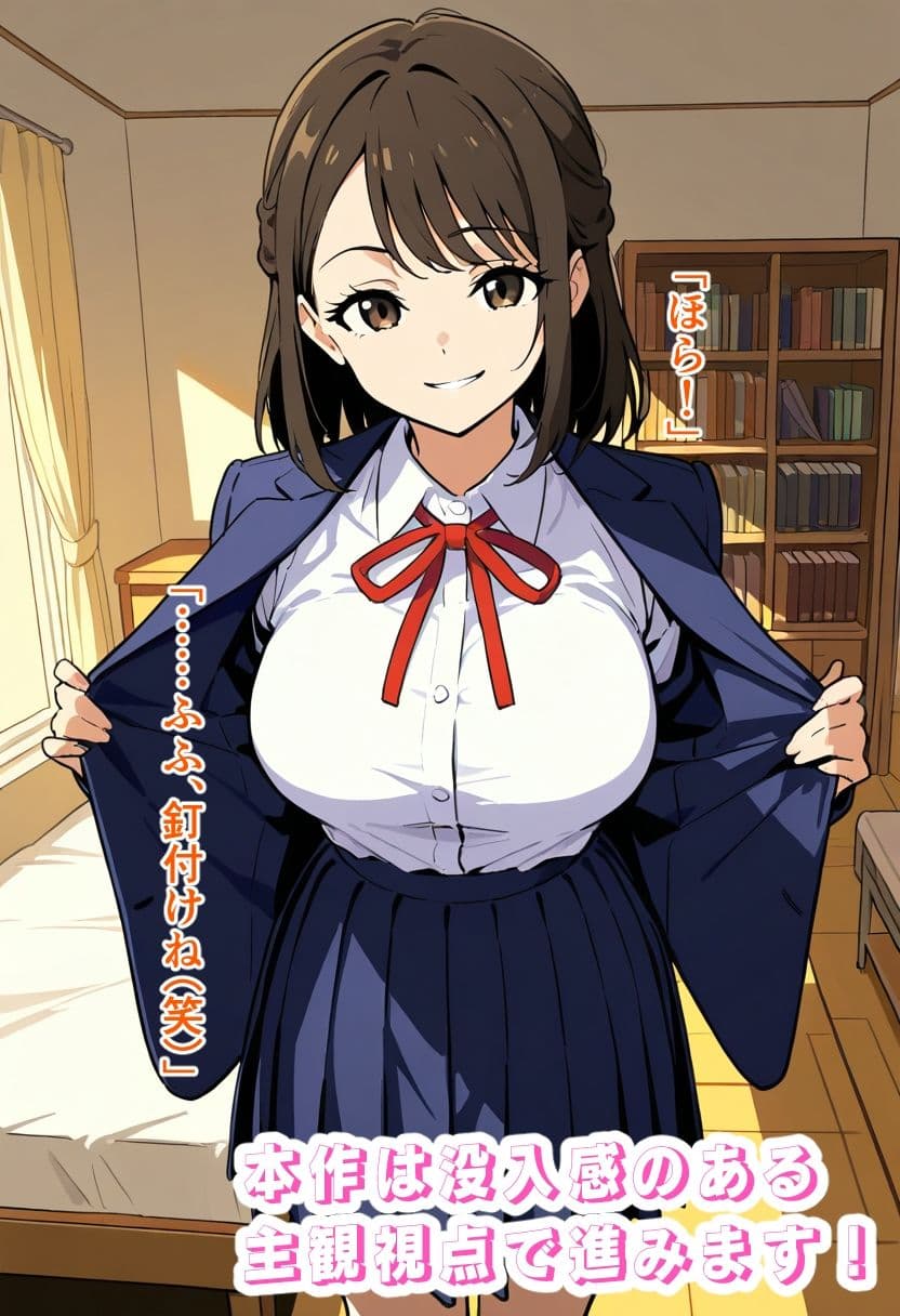 巨乳J〇との放課後エッチ！『あたしでイクとこ、よく見せて』【今日はどの娘とエッチする？ 秋月麗奈短編集 1】 サンプル1