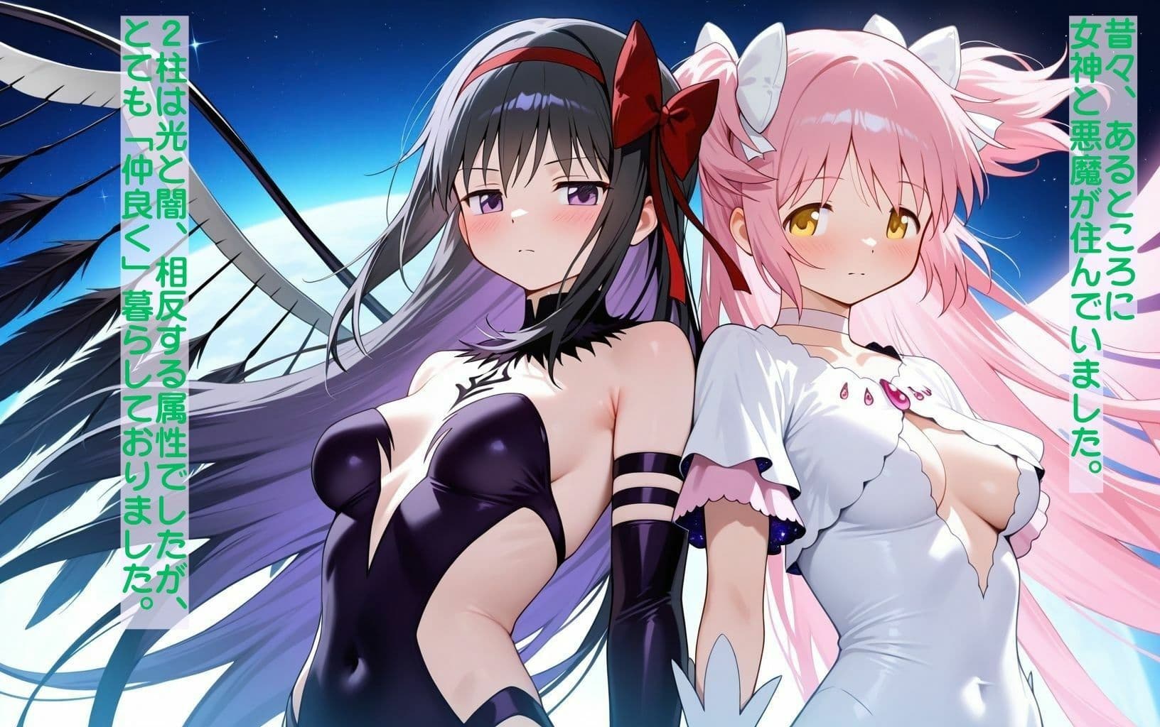 女神と悪魔の百合カップル、仲良くおちんちんに堕つ サンプル1