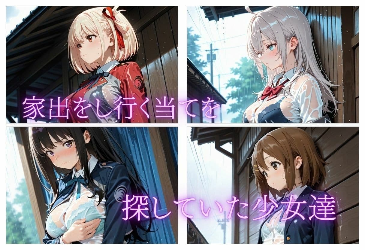 ずぶ濡れ家出少女  メス堕ち サンプル1