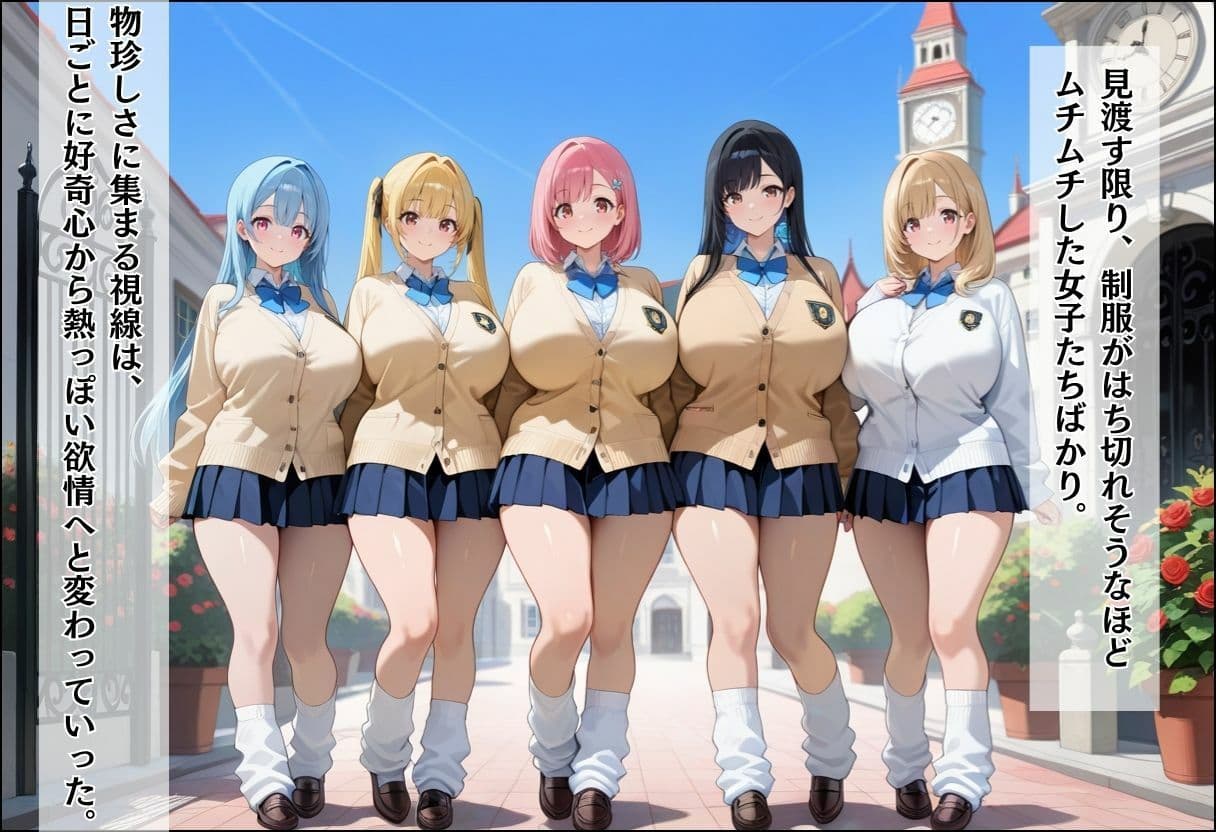 間違って女子校に入学したらムチムチ女子校生に毎日中出しを要求される学園生活〜人懐っこいショート×強気ツンデレのW逆ハーレム編〜 サンプル2