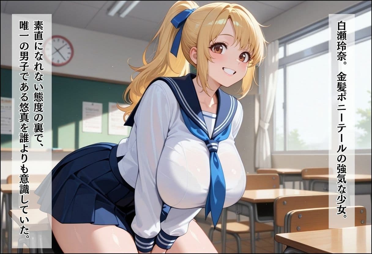 間違って女子校に入学したらムチムチ女子校生に毎日中出しを要求される学園生活〜人懐っこいショート×強気ツンデレのW逆ハーレム編〜 サンプル5