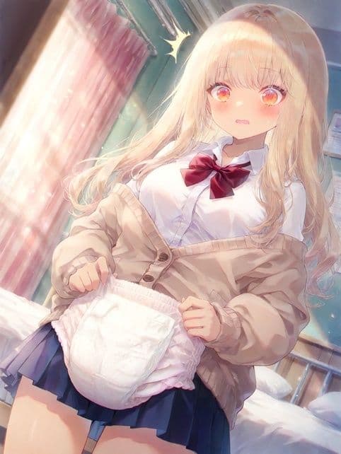 AI【イラスト集】ギャルちゃんがおむつ好きになる話 サンプル1