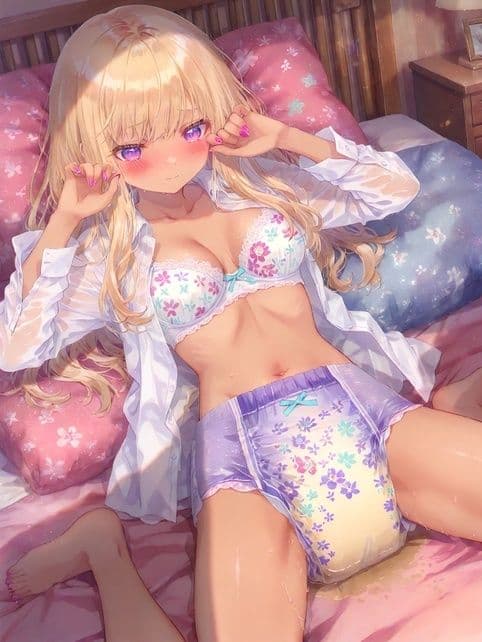 AI【イラスト集】ギャルちゃんがおむつ好きになる話 サンプル6