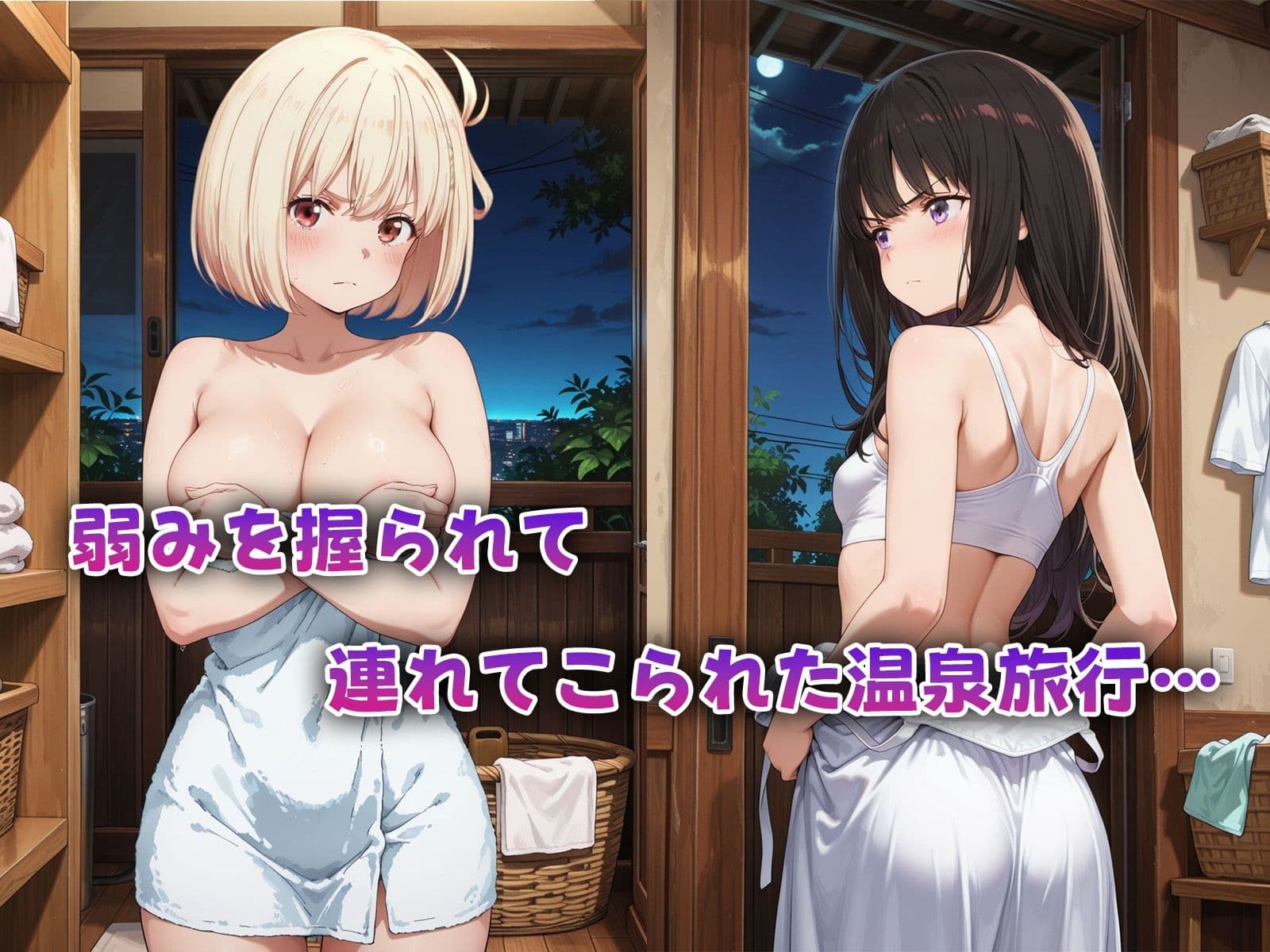 弱みを握られて温泉旅行に…快楽に溺れてしまい、ちんぽに依存しました【千束＆たきな編】 サンプル1