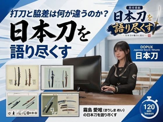 パンチラガチャ★霧島 愛唯（きりしま めい）『日本刀を語り尽くす』第1章-まず「日本刀とは何か」を知る（004-打刀と脇差は何が違うのか？）