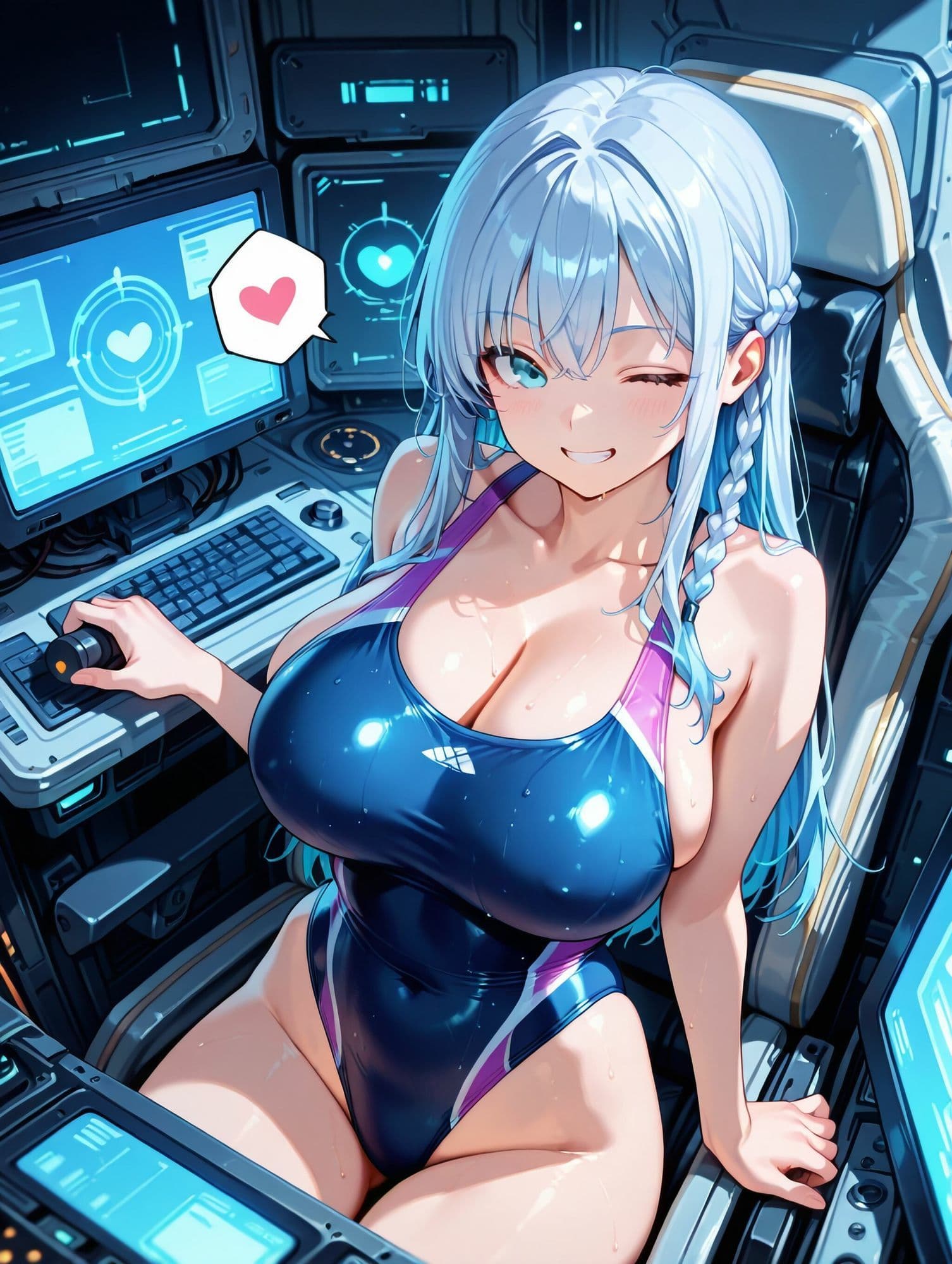 パイロット少女VS触手【競泳水着編】 サンプル2