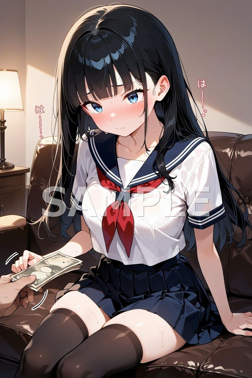 【特典ショート動画付】「…本当にお金、くれるんですよね？」真面目な黒髪巨乳女子〇生・栞ちゃんが初めてのホテルでおじさんに弄ばれる記録 サンプル10