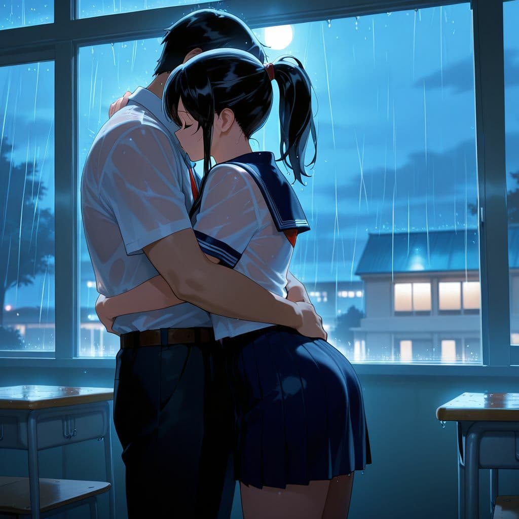 夜の学校で制服えっち サンプル2