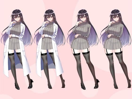 【立ち絵素材R18】 保健室の巨乳先生 フルセットPSDパック サンプル1