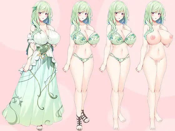 【立ち絵素材R18】 森の爆乳ドライアドさん フルセットPSDパック サンプル1