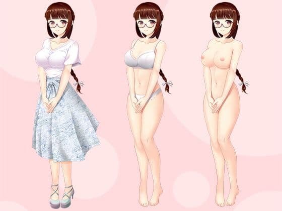 【立ち絵素材R18】 清楚系メガネの似合う女の子 フルセットPSDパック サンプル1