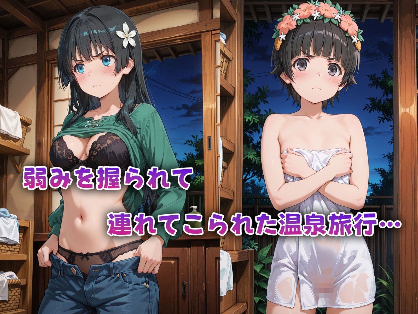 弱みを握られて温泉旅行に…快楽に溺れてしまい、ちんぽに依存しました【佐天＆初春編】 サンプル1