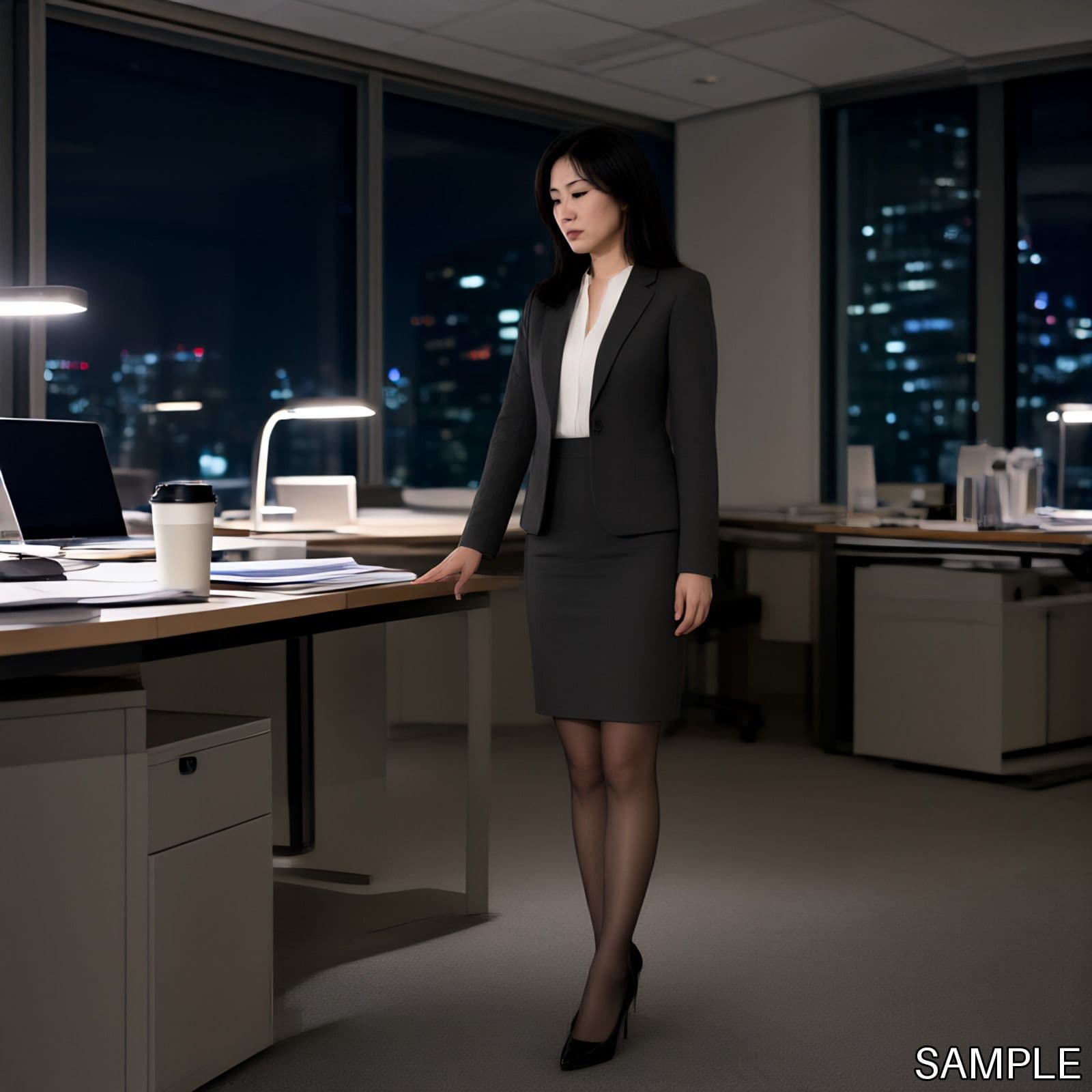 深夜残業の女性上司 サンプル1