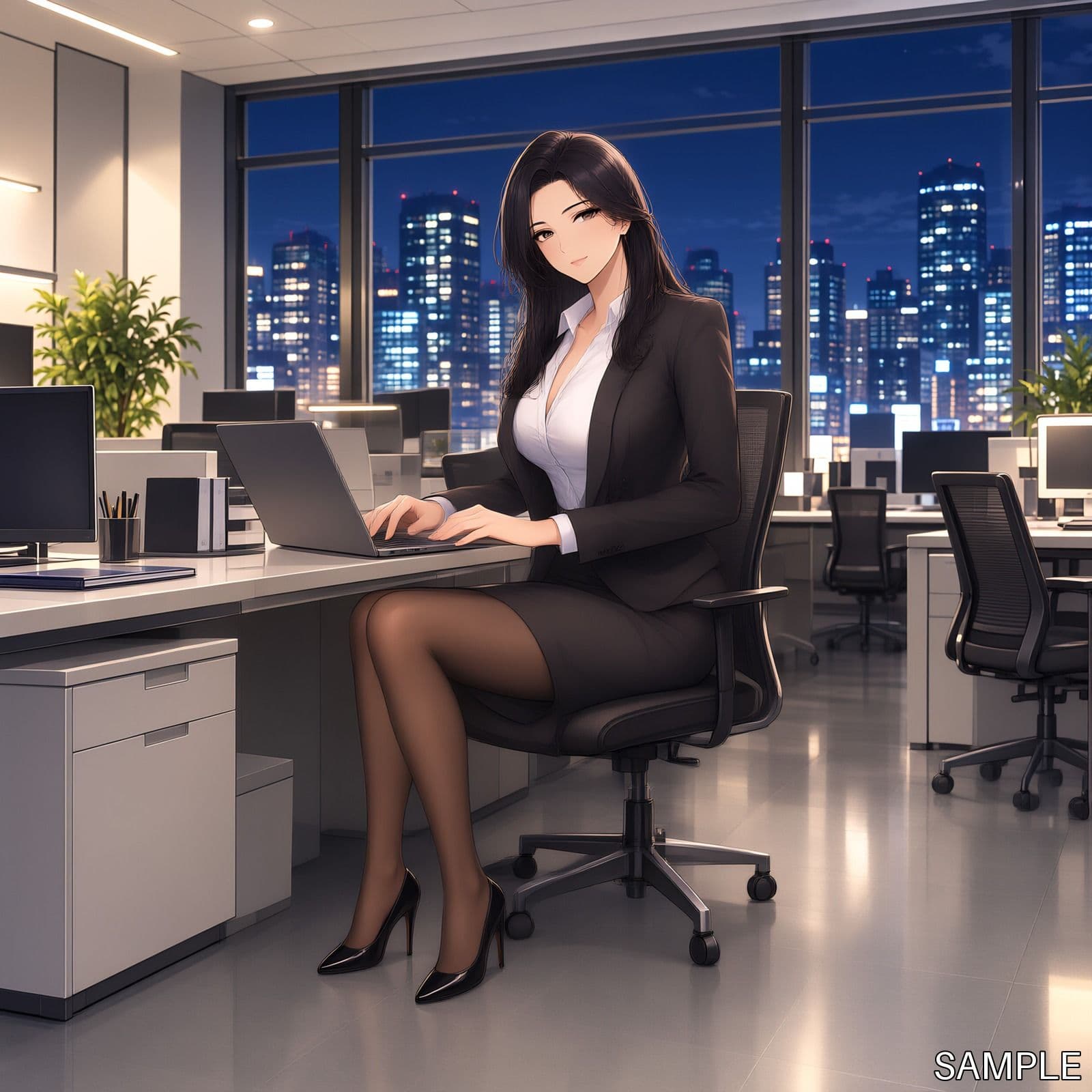 深夜残業の女性上司 ― イラストCG集 ― サンプル6