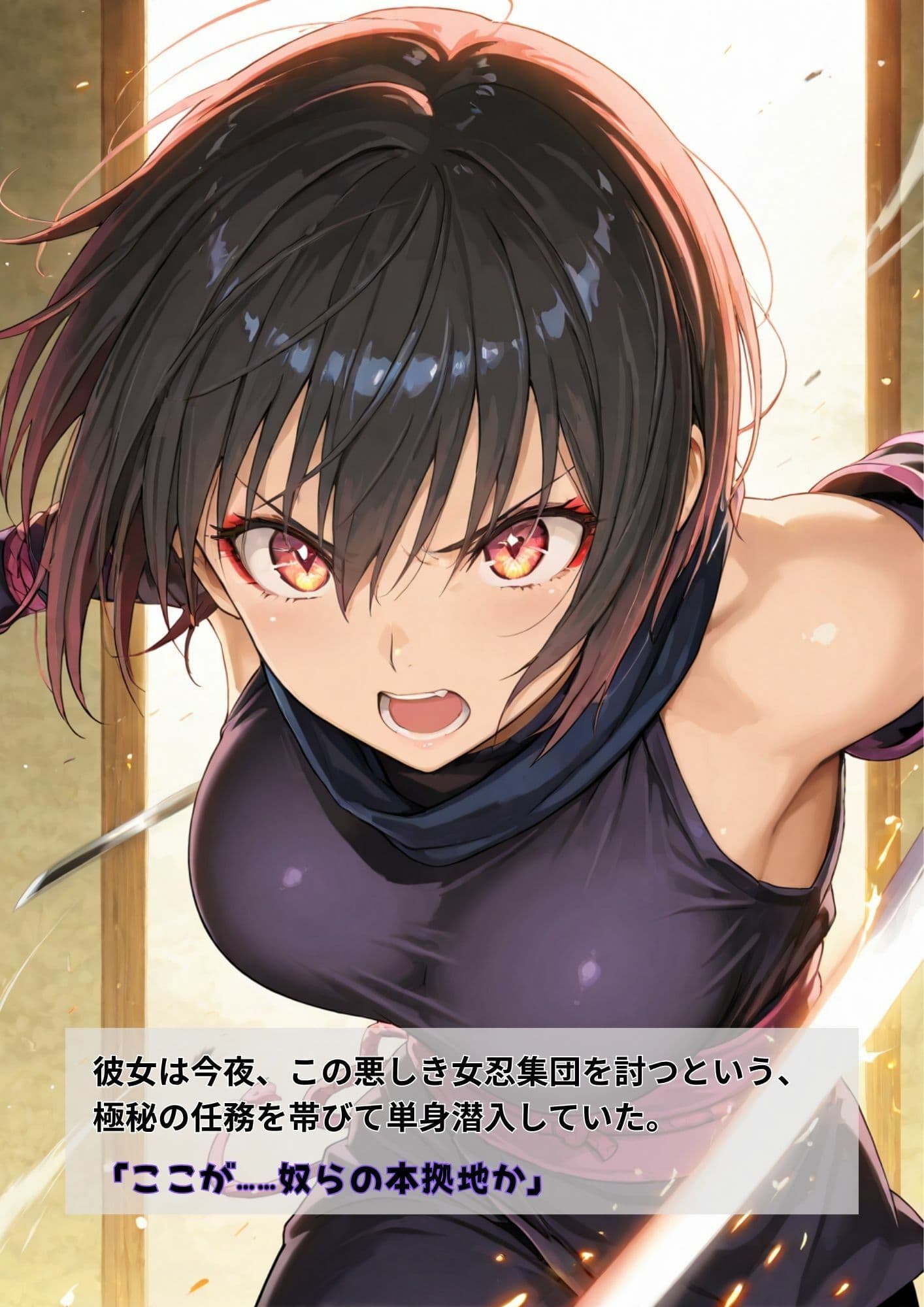 淫月のくノ一 朧華  -月下の敗北と紅の凌●- サンプル2