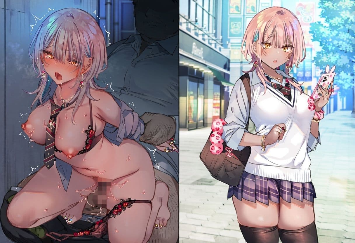 【制服ギャル×おじさん】裏路地 CG集 vol.1 サンプル5