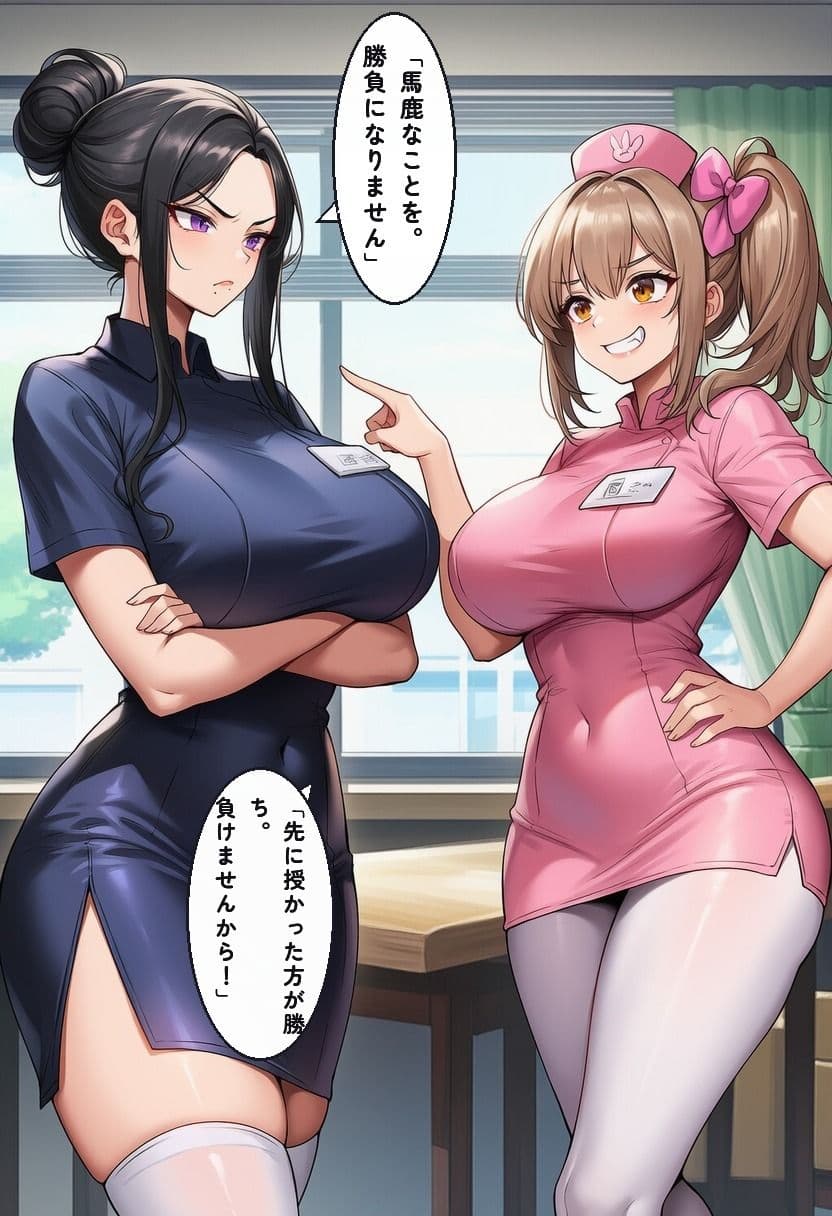 担当ナースの姉妹が、退院までに俺の子を孕もうと張り合ってくる 〜厳しい主任と積極的な新人の子づくり記録〜 サンプル2