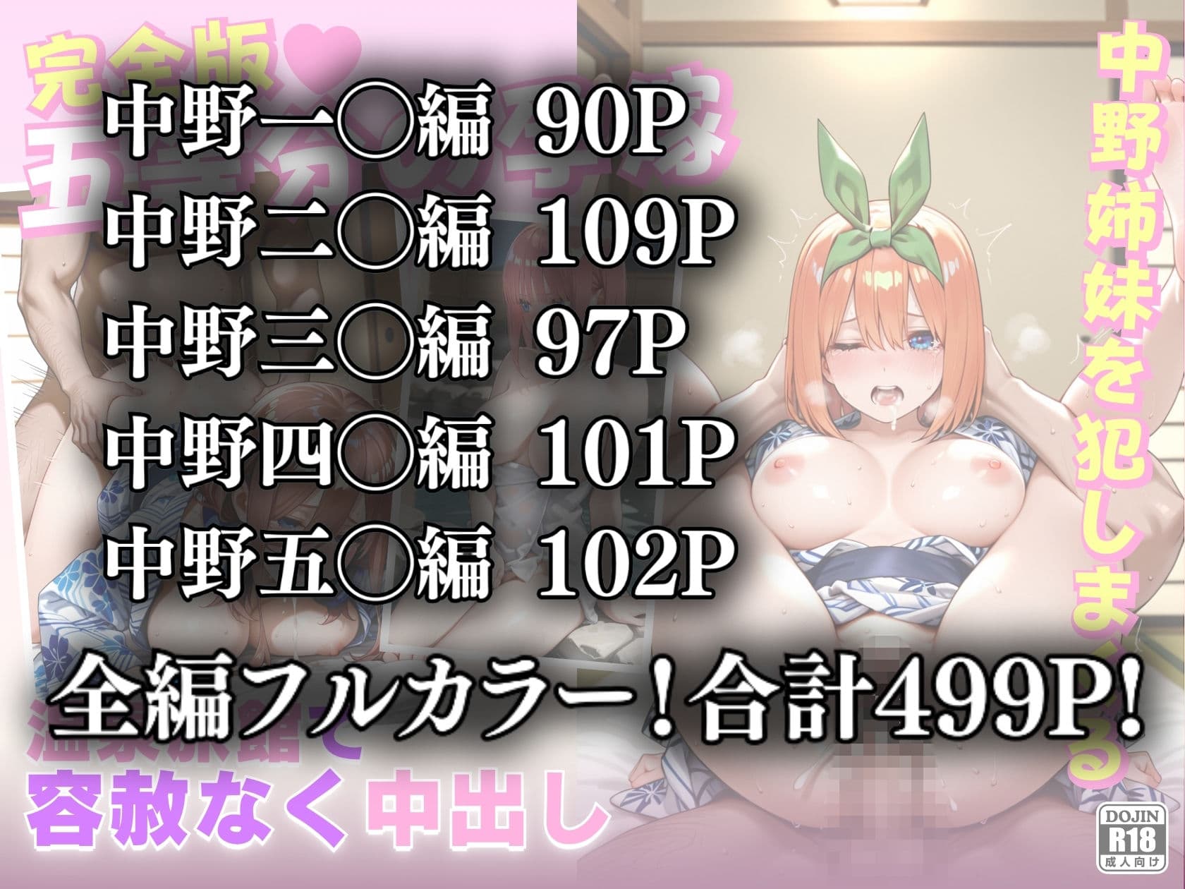 【五等分の孕嫁】  温泉旅館で中野姉妹を犯しまくる！ サンプル8
