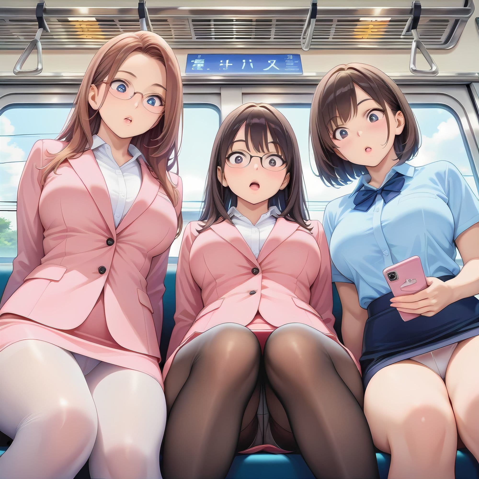 AIイラスト OL（オフィスレディ）フェティシズム『電車』Part2 サンプル7