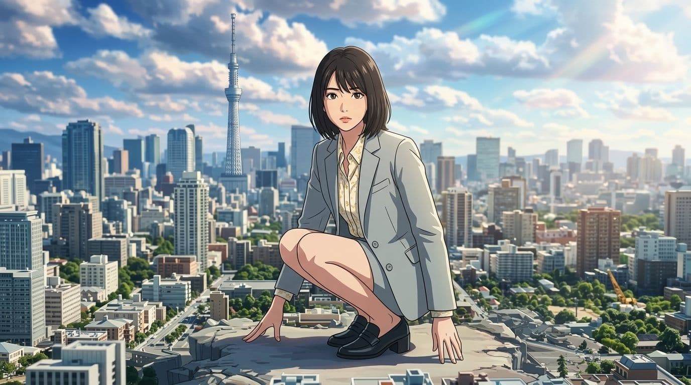 【AIイラスト集】都市潜伏！巨大OLスーツ特撮ヒロイン - 厳選CGコレクション（17枚/2K高画質） サンプル2