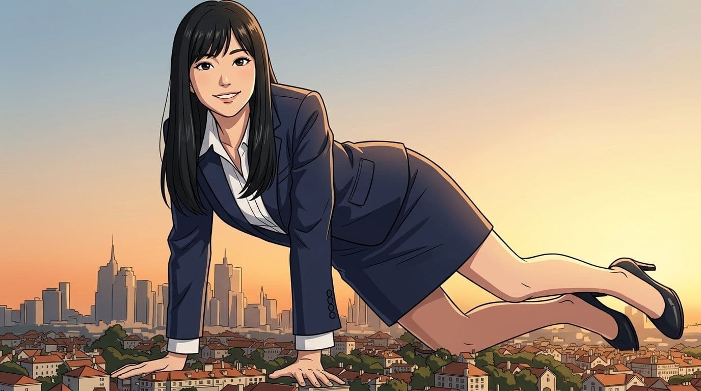 【AIイラスト集】都市潜伏！巨大OLスーツ特撮ヒロイン - 厳選CGコレクション（17枚/2K高画質） サンプル4