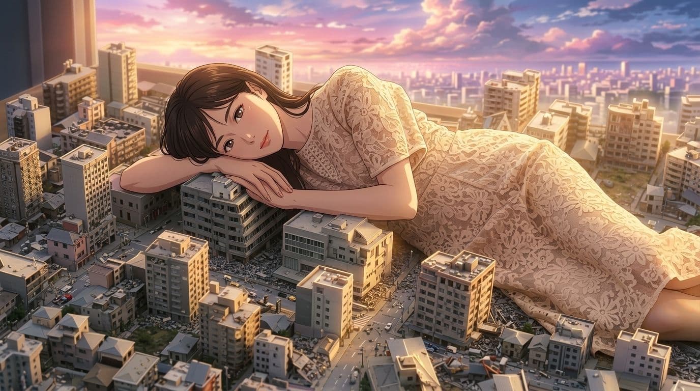【AIイラスト集】都市潜伏！巨大OLスーツ特撮ヒロイン - 厳選CGコレクション（17枚/2K高画質） サンプル5