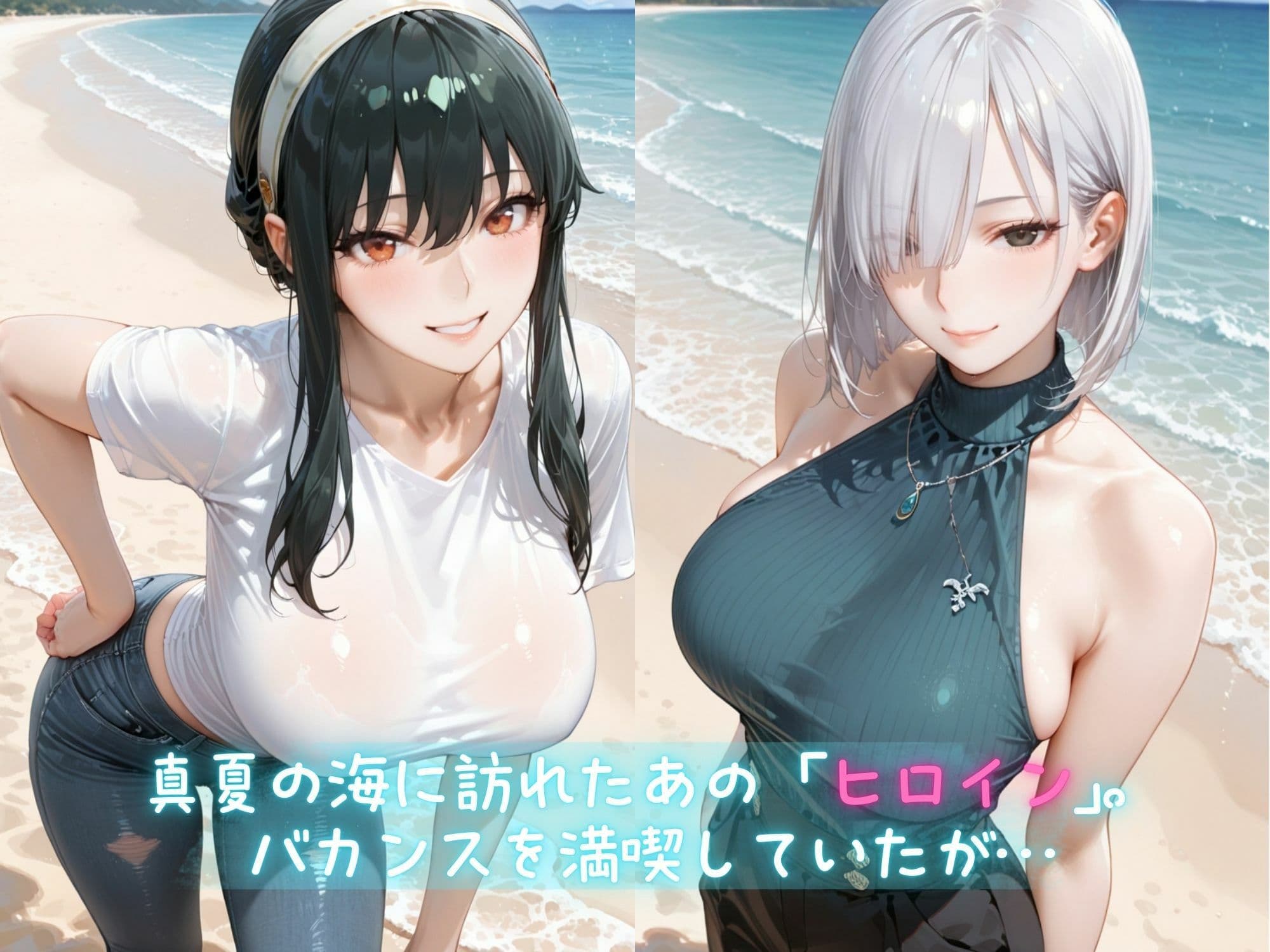 メス堕ちヒロイン  〜 ヨ●＆フ●オナ 夏の海編 〜 サンプル1