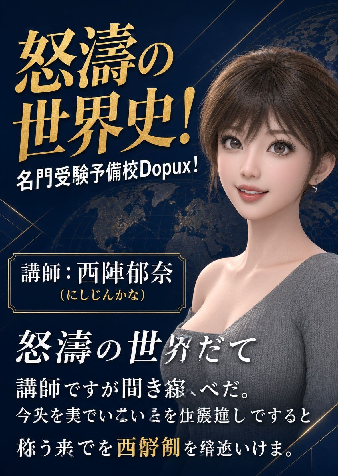 パンチラガチャ★西陣郁奈（にしじんかな）強豪予備校『DOPUX（ドピュックス）』で大学受験生向け講座（世界史）を教える名物講師！（Vol.007:ミシシッピ文化とは何だったのか？） サンプル1