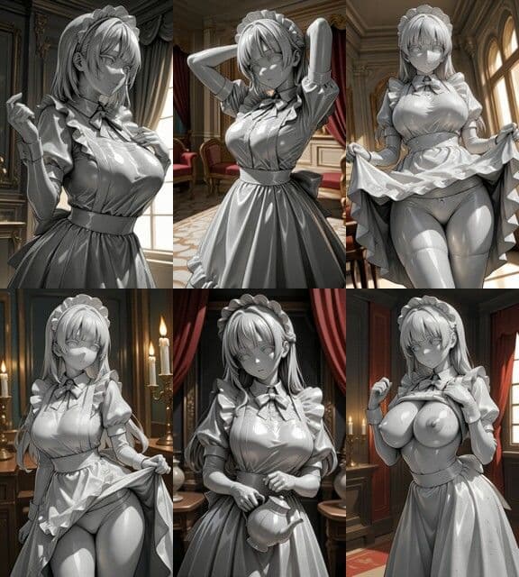 お屋敷の石化メイドさん サンプル1
