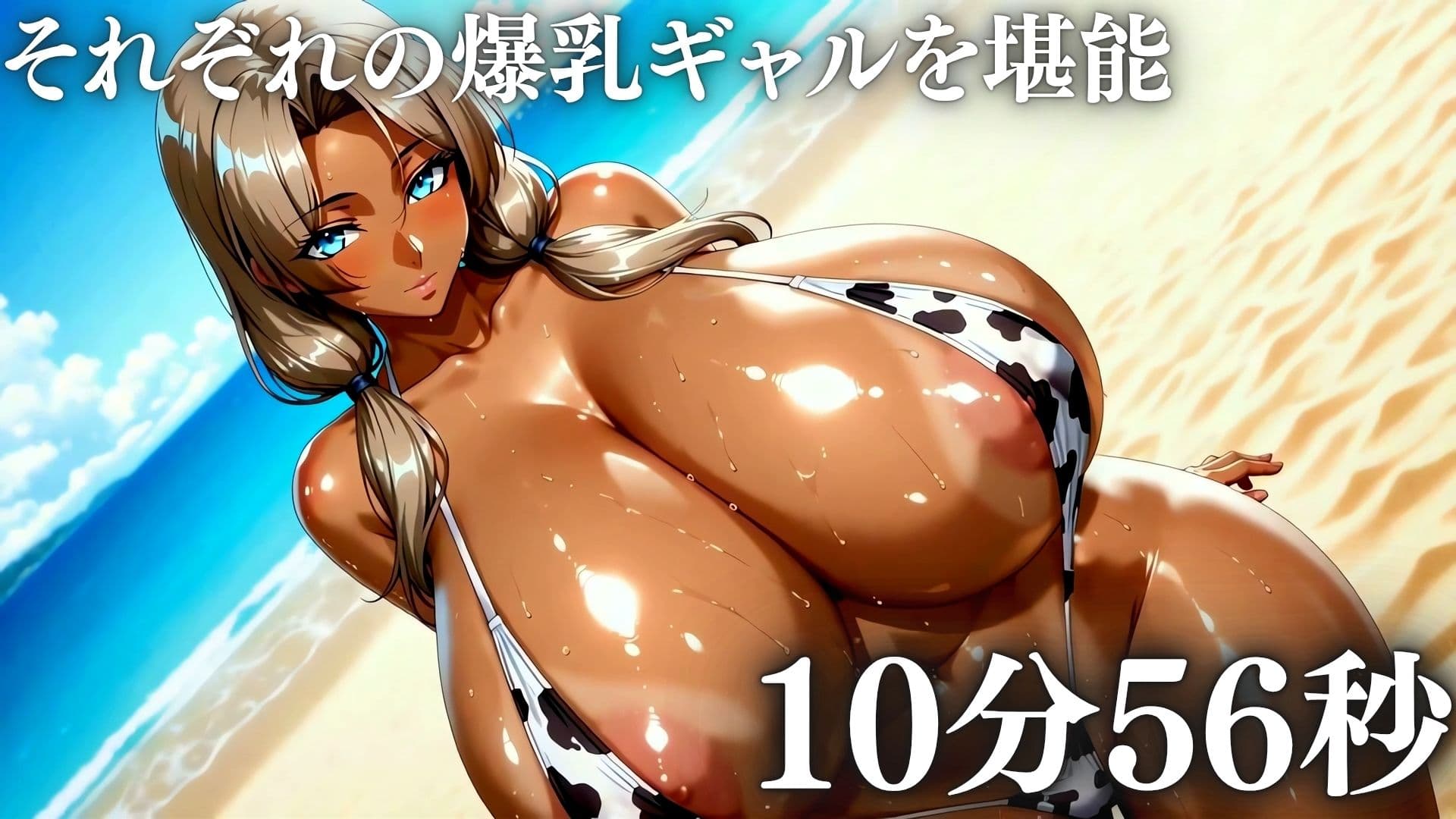 おっぱいのデカさ最上級 3人の黒ギャルビーチで大乱交 『揺れ動く3つの爆乳』 サンプル3