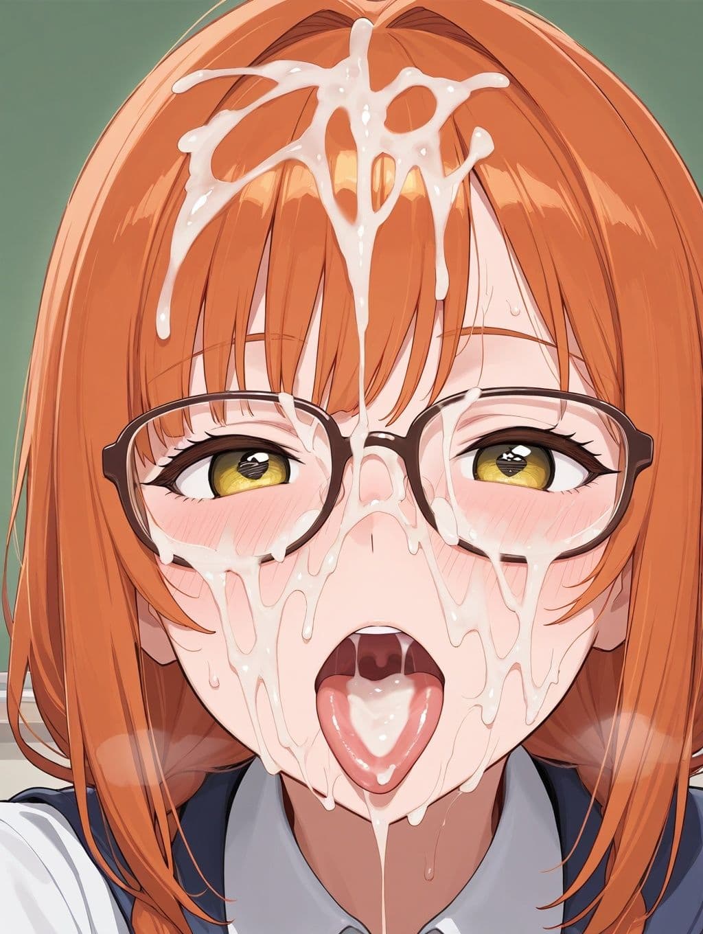 眼鏡娘にぶっかけザーメン サンプル1