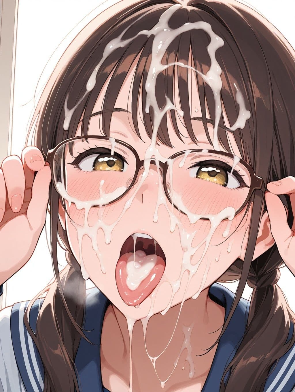 眼鏡娘にぶっかけザーメン サンプル3