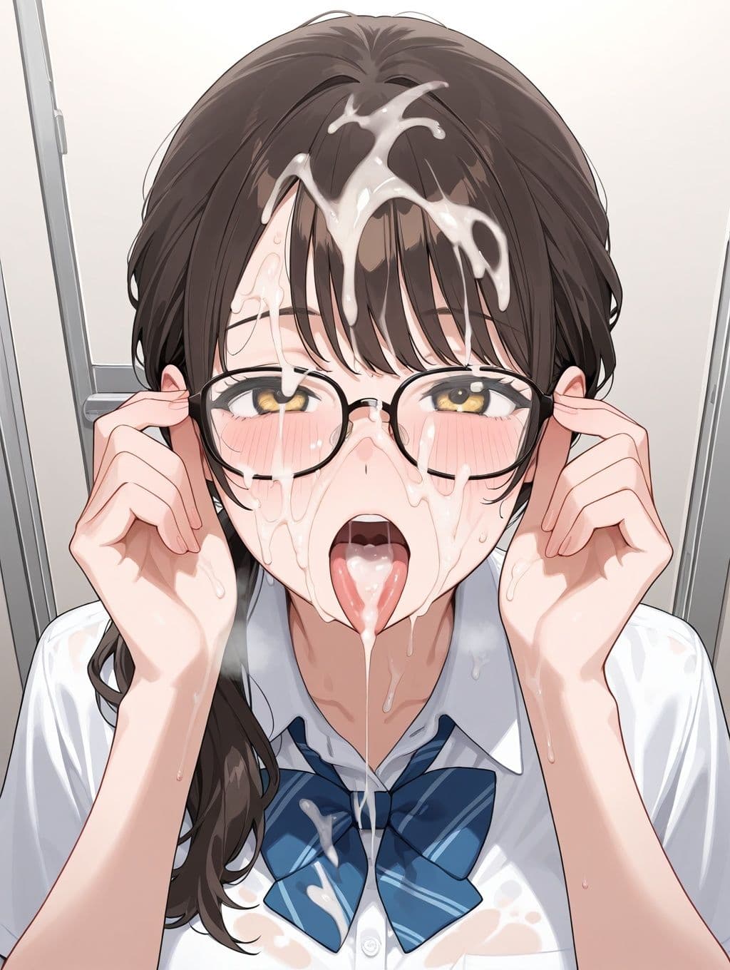 眼鏡娘にぶっかけザーメン サンプル7