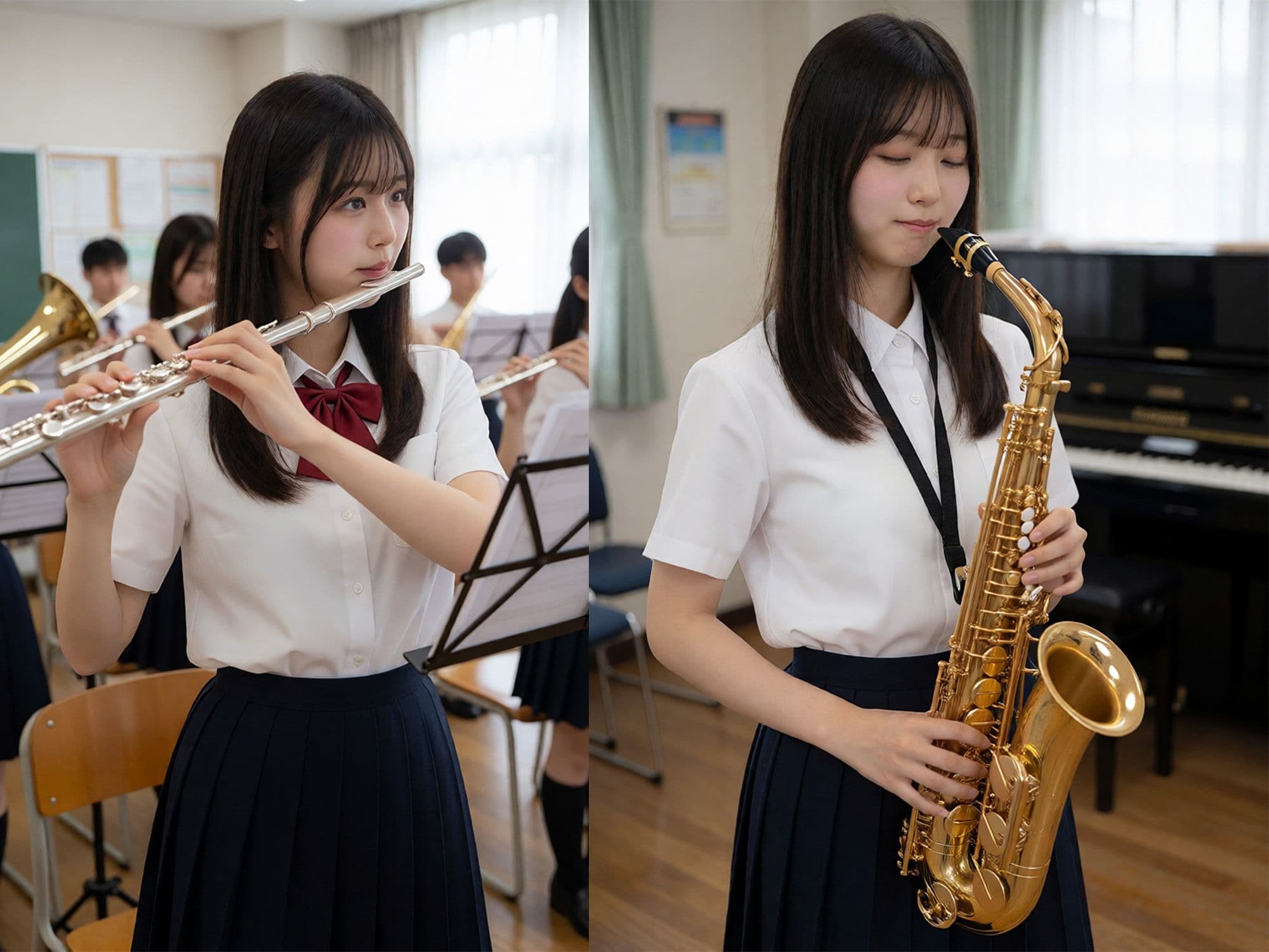 演奏中に生挿入 授業は真面目な吹奏楽部JK 〜合奏の合間に顧問が挿入して中出し〜 サンプル1