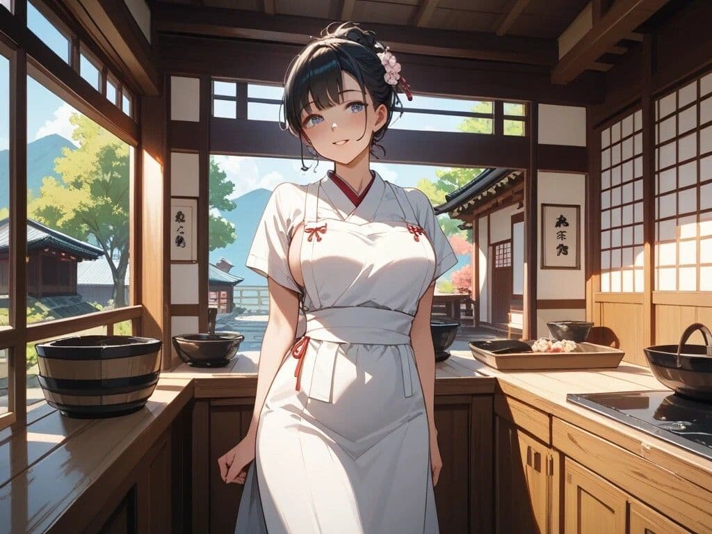 白エプロン家政婦と紅葉を楽しむ美女と屋上プレイと雨宿り古民家 サンプル1