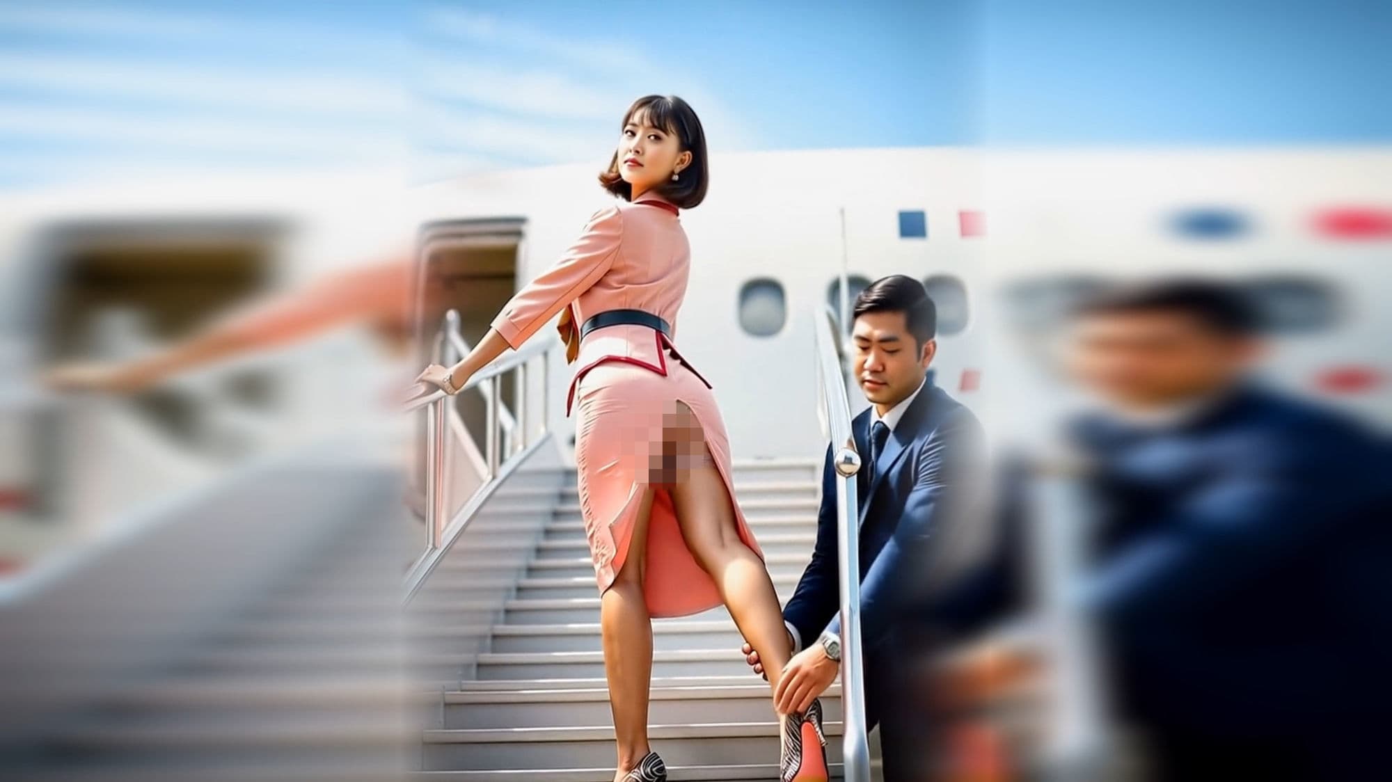 妄想35 CAスカートめくり100連発 AI生成動画 サンプル9