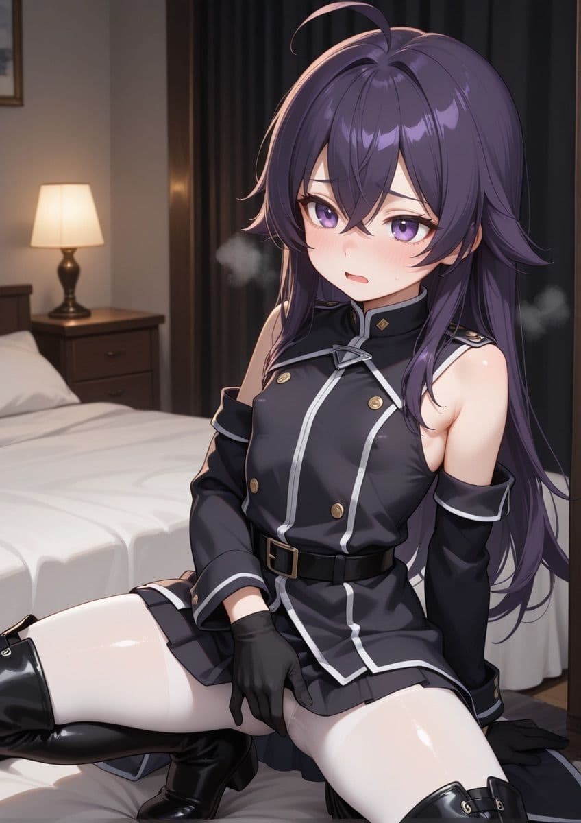 ミリタリー風の衣装の女の子がセクシーポーズで押し倒されてるやつ 1 サンプル3