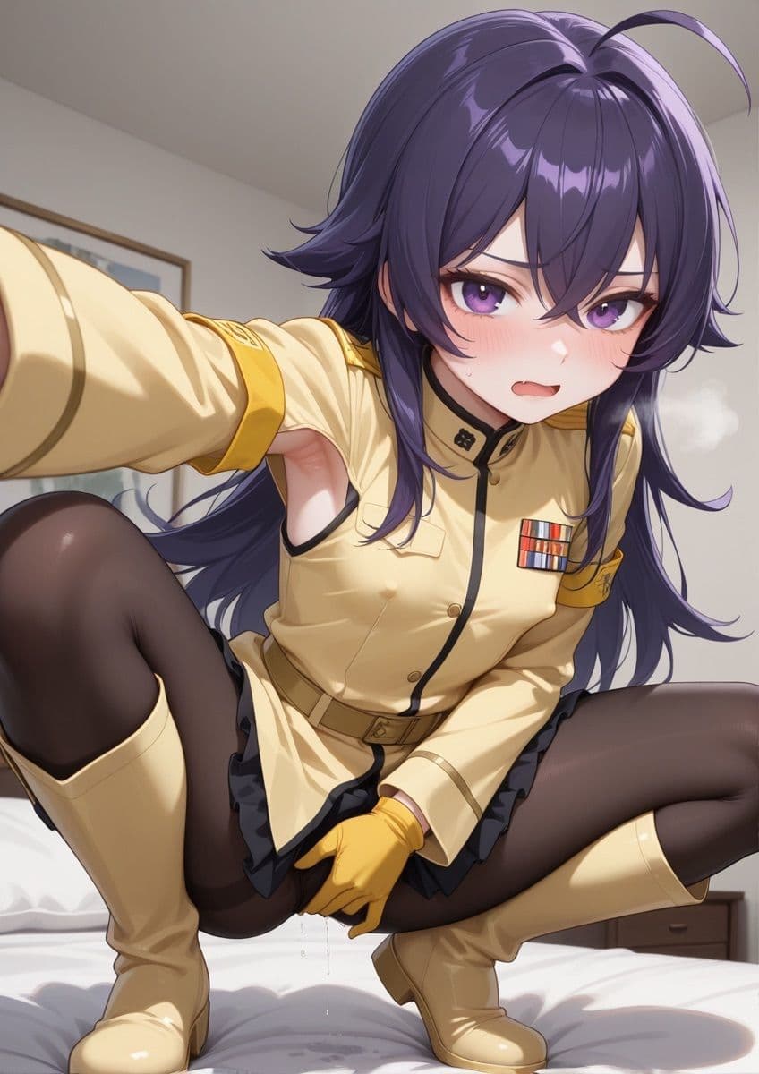 ミリタリー風の衣装の女の子がセクシーポーズで押し倒されてるやつ 1 サンプル10