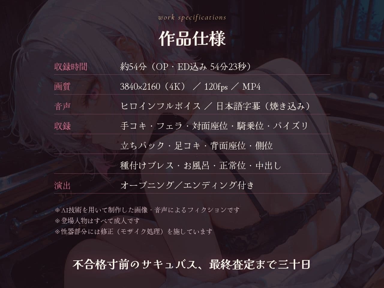 【大ボリューム54分】研修台さん、今夜も搾らせてください（はーと） 〜生意気サキュバスの寸止め搾精30日〜 サンプル5
