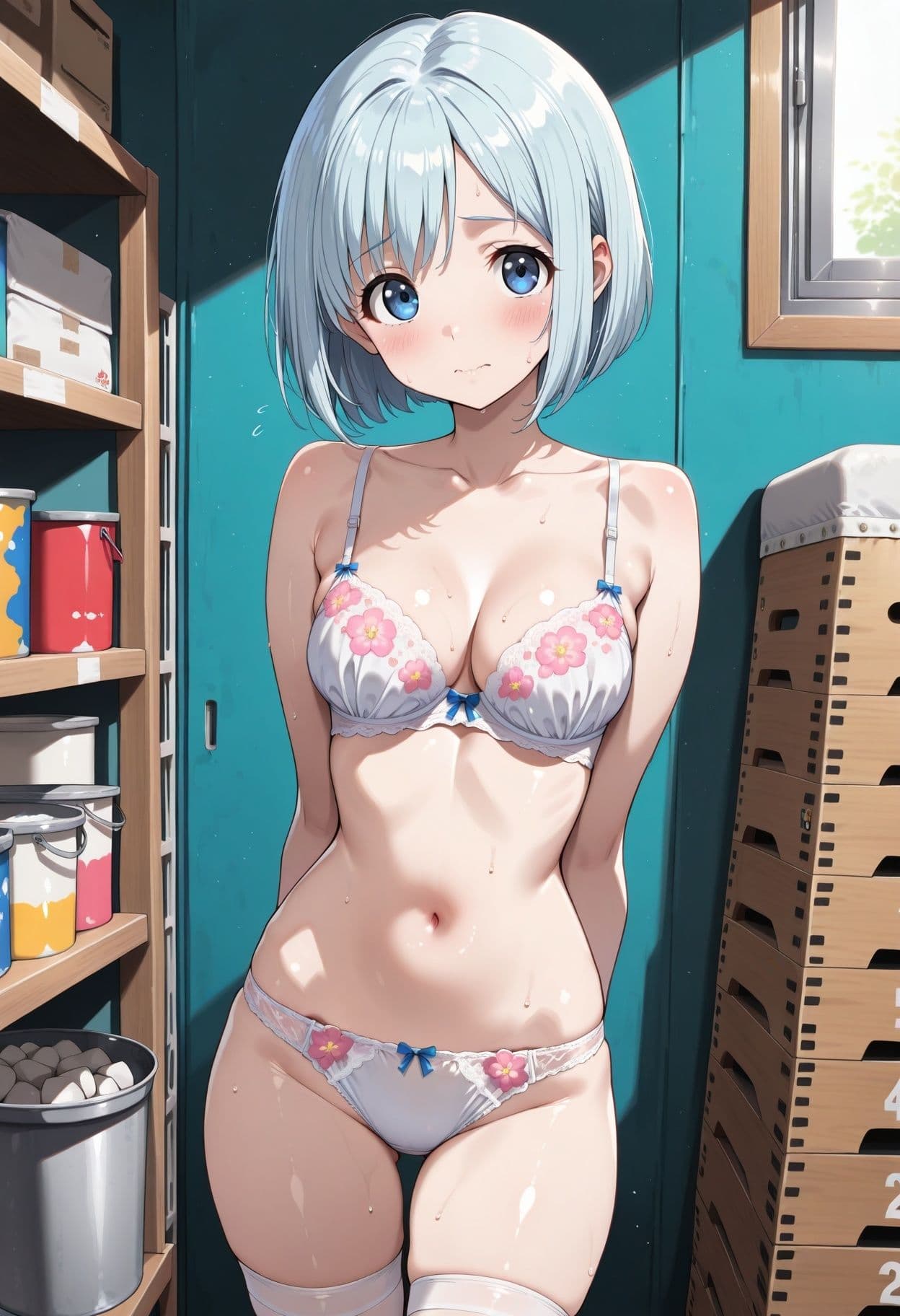 【AI CG集】放課後の美術室ヌードモデル サンプル3